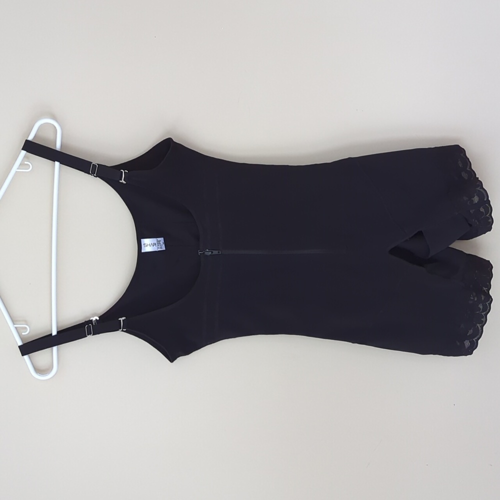 Shaperx Tummy Control Full Body Compression Shapewear MEDIUM Black Lace Floral